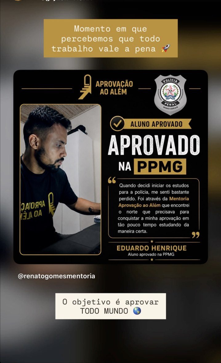 Eduardo Henrique, aluno aprovado na Polícia Penal de Minas Gerais